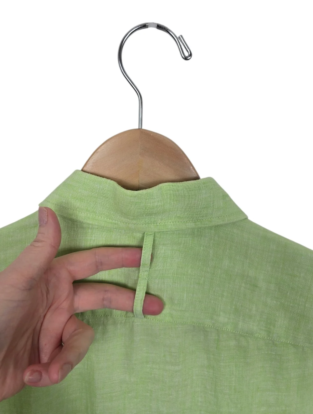 Banana Republic Camden Fit Linen Light Green Short Sleeve Button Down Large
